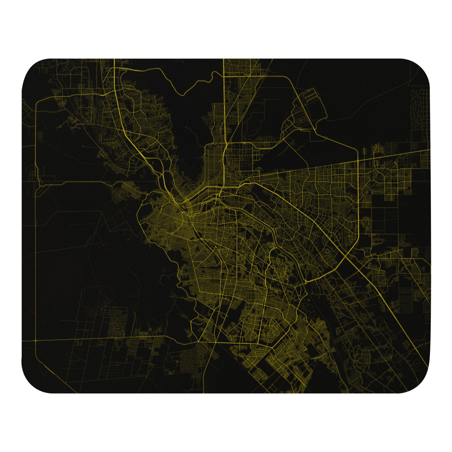 El Paso Black and Yellow Map Mouse Pad