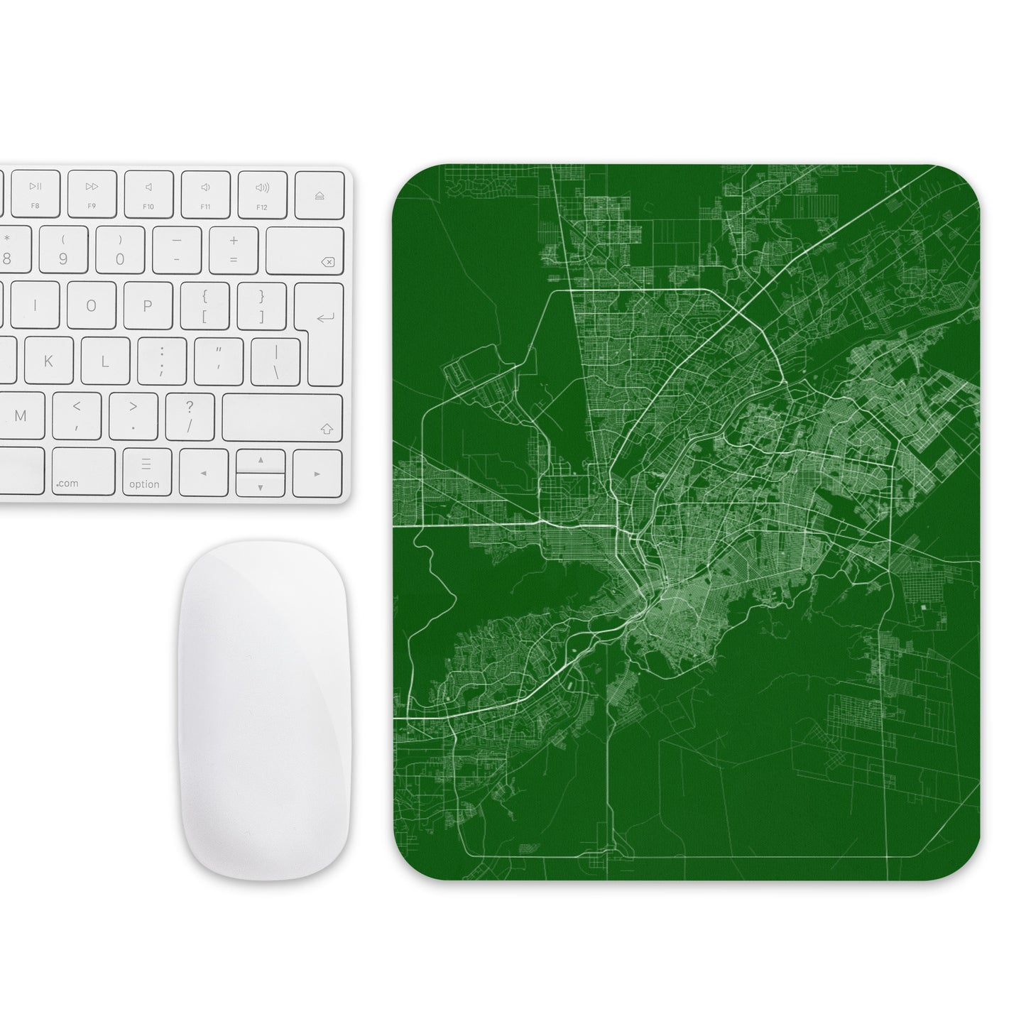 El Paso Green and White Map Mouse Pad