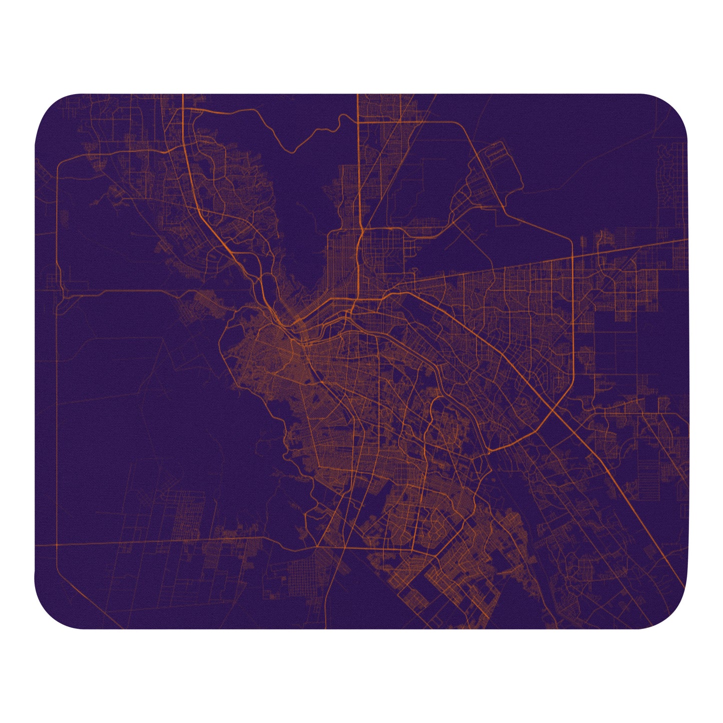 El Paso Purple and Orange Map Mouse Pad