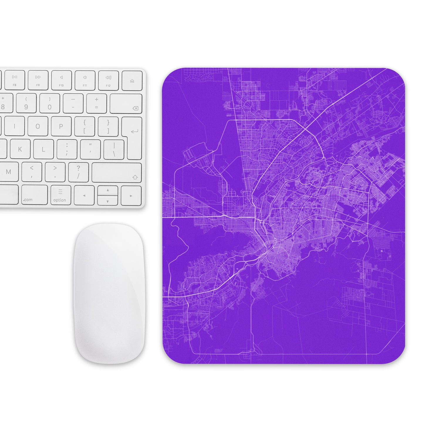 El Paso Purple and White Map Mouse Pad