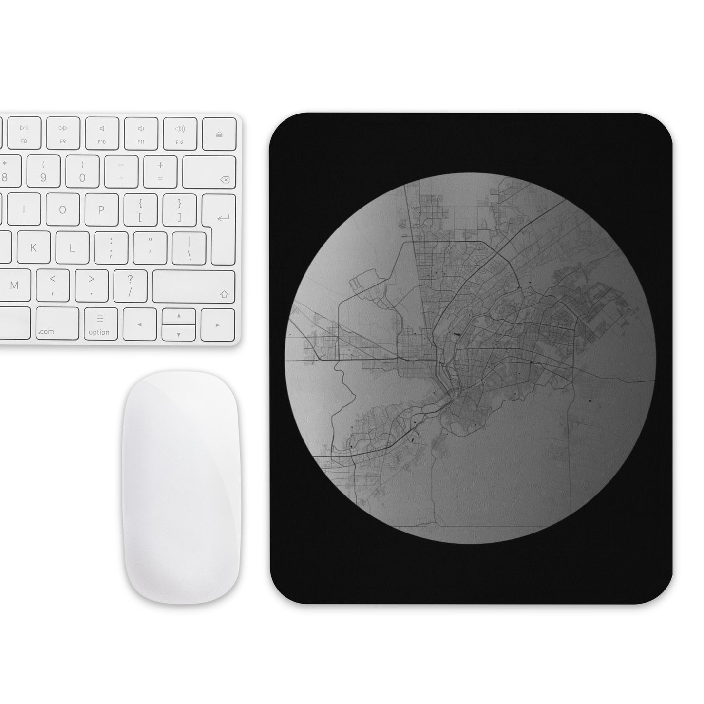 El Paso Silver on Black Map Mouse Pad