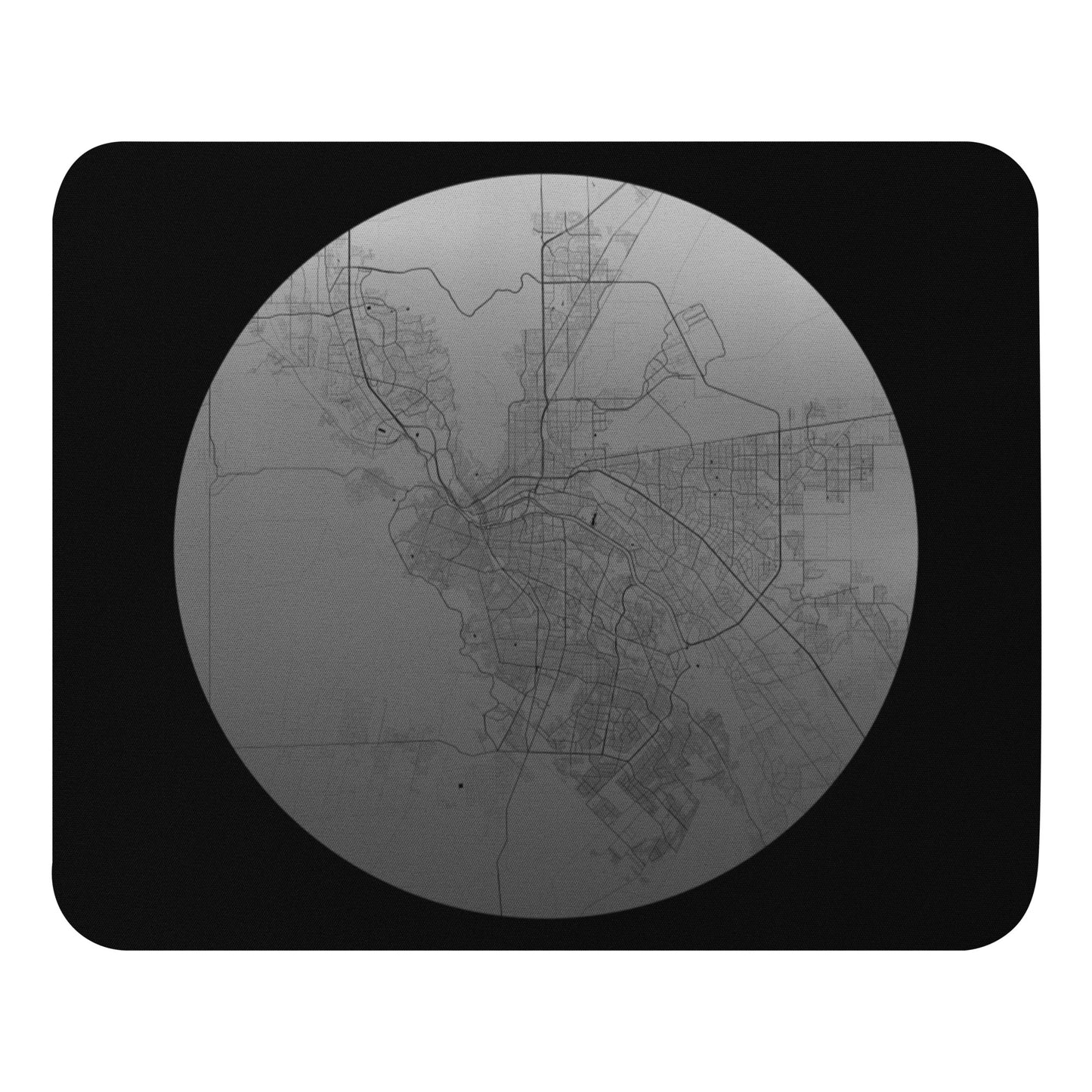 El Paso Silver on Black Map Mouse Pad