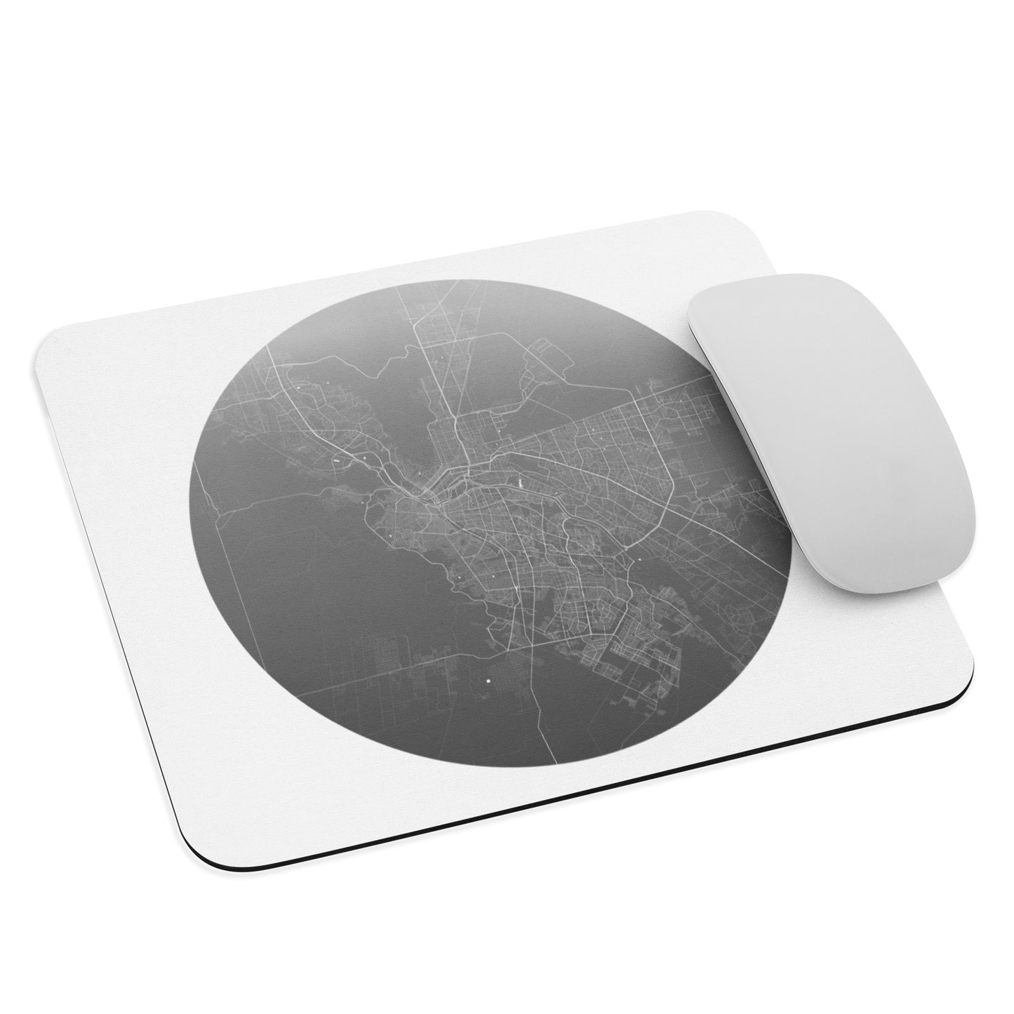 El Paso Silver on White Map Mouse Pad