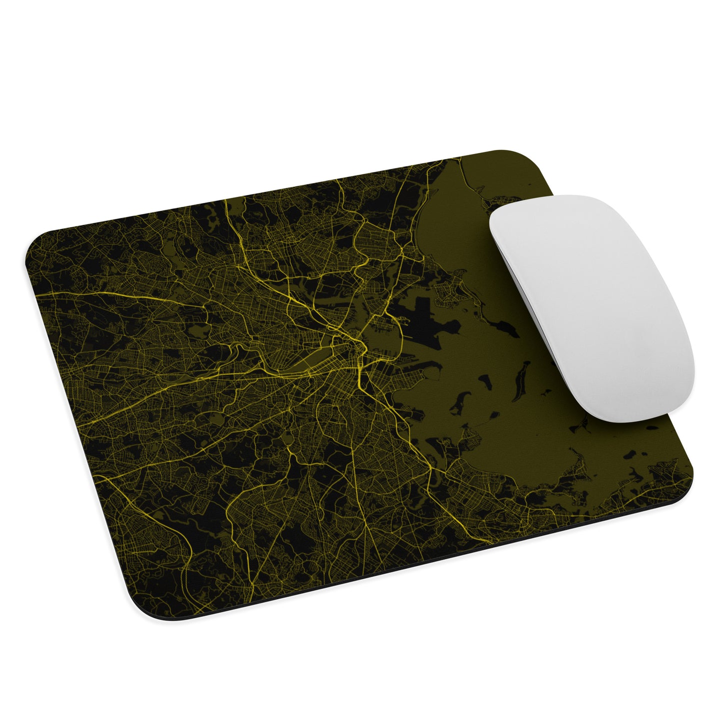 Boston Black and Yellow Map Mouse Pad