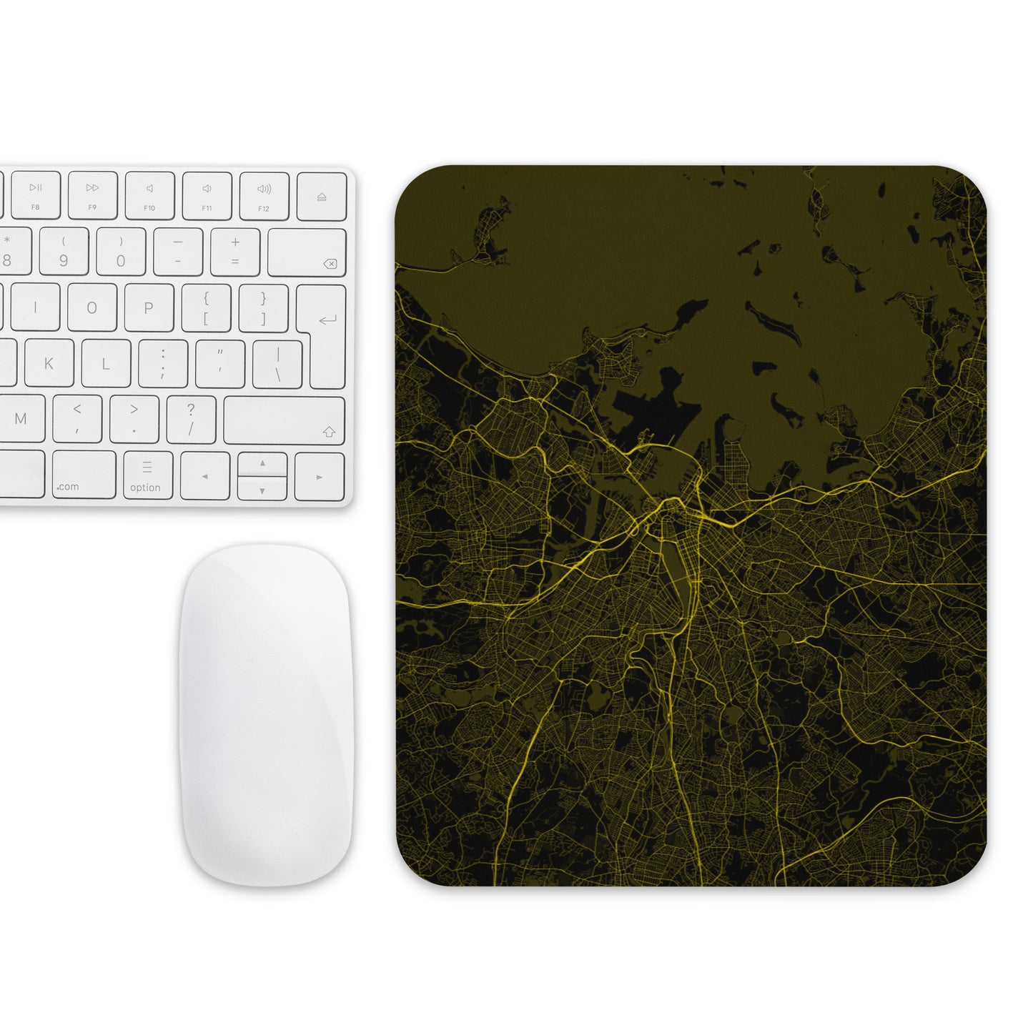 Boston Black and Yellow Map Mouse Pad