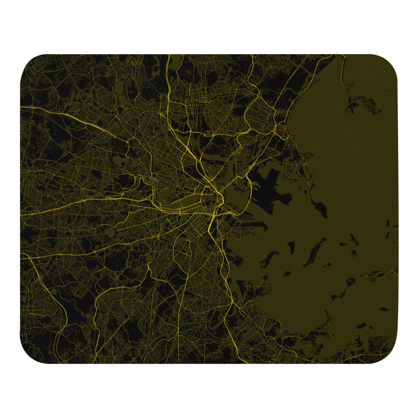 Boston Black and Yellow Map Mouse Pad