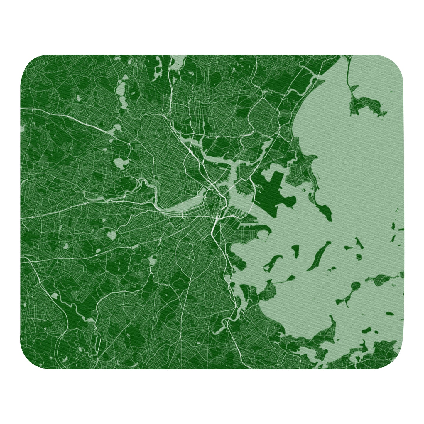 Boston Green and White Map Mouse Pad