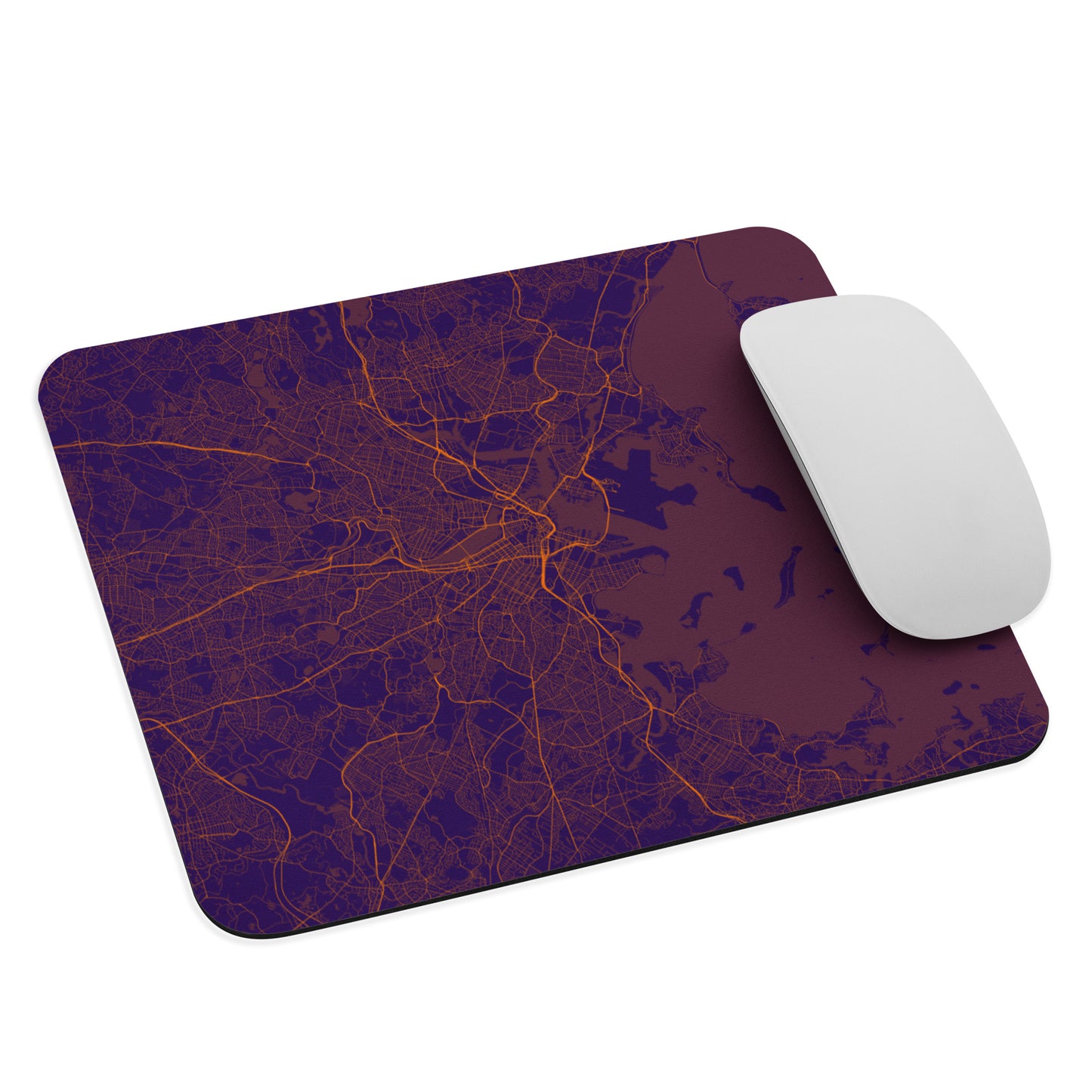 Boston Purple and Orange Map Mouse Pad