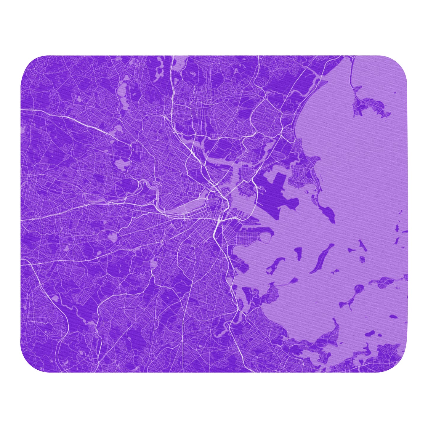 Boston Purple and White Map Mouse Pad