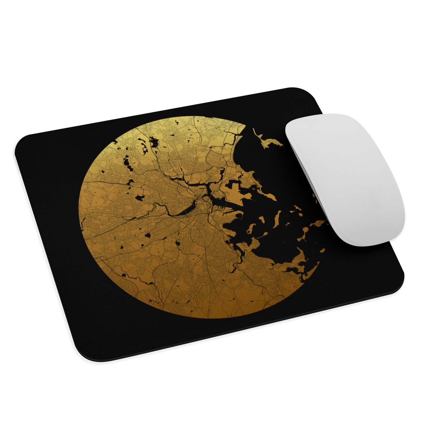 Boston Gold on Black Map Mouse Pad