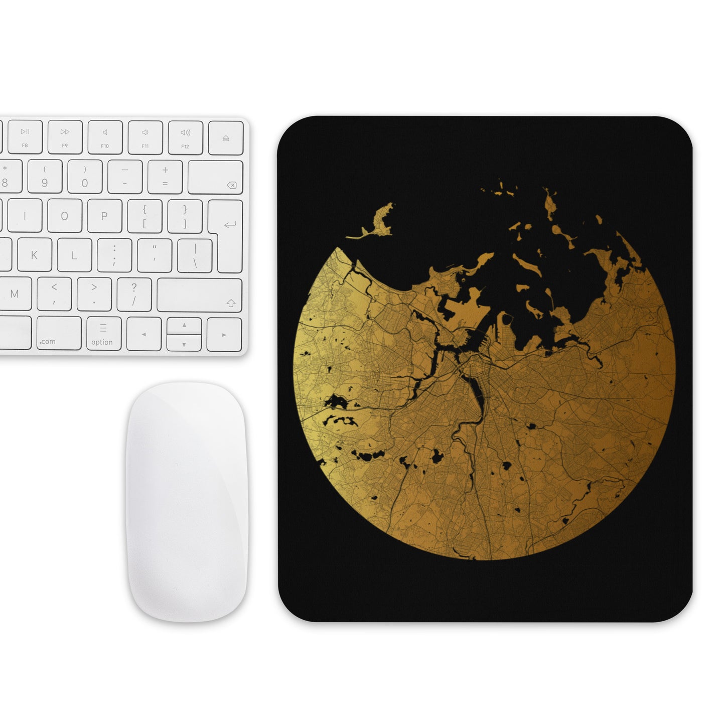 Boston Gold on Black Map Mouse Pad