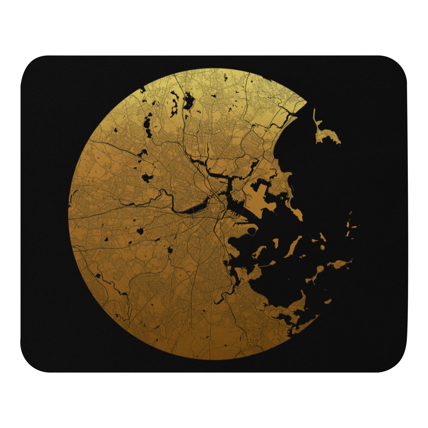 Boston Gold on Black Map Mouse Pad