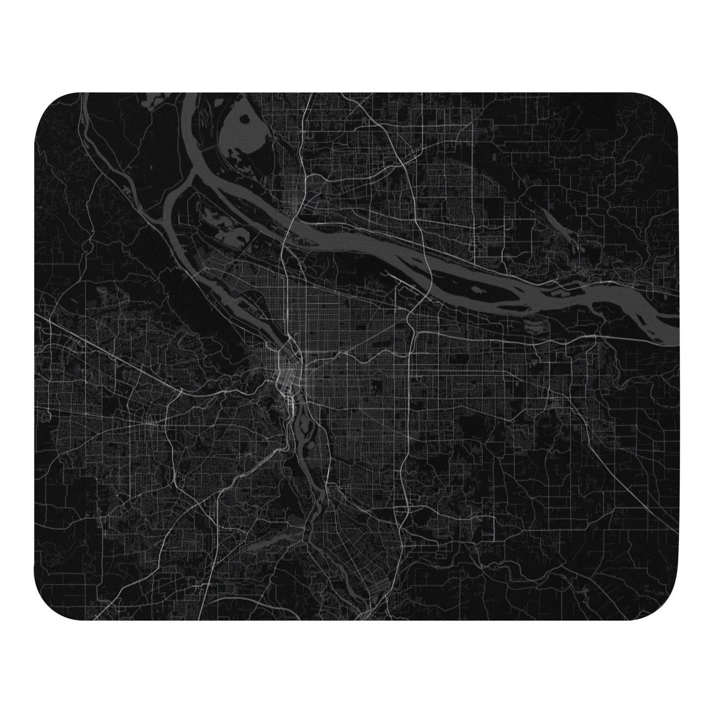 Portland Black Map Mouse Pad