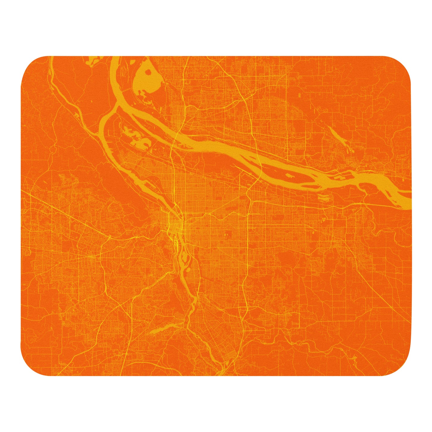 Portland Orange and Yellow Map Mouse Pad