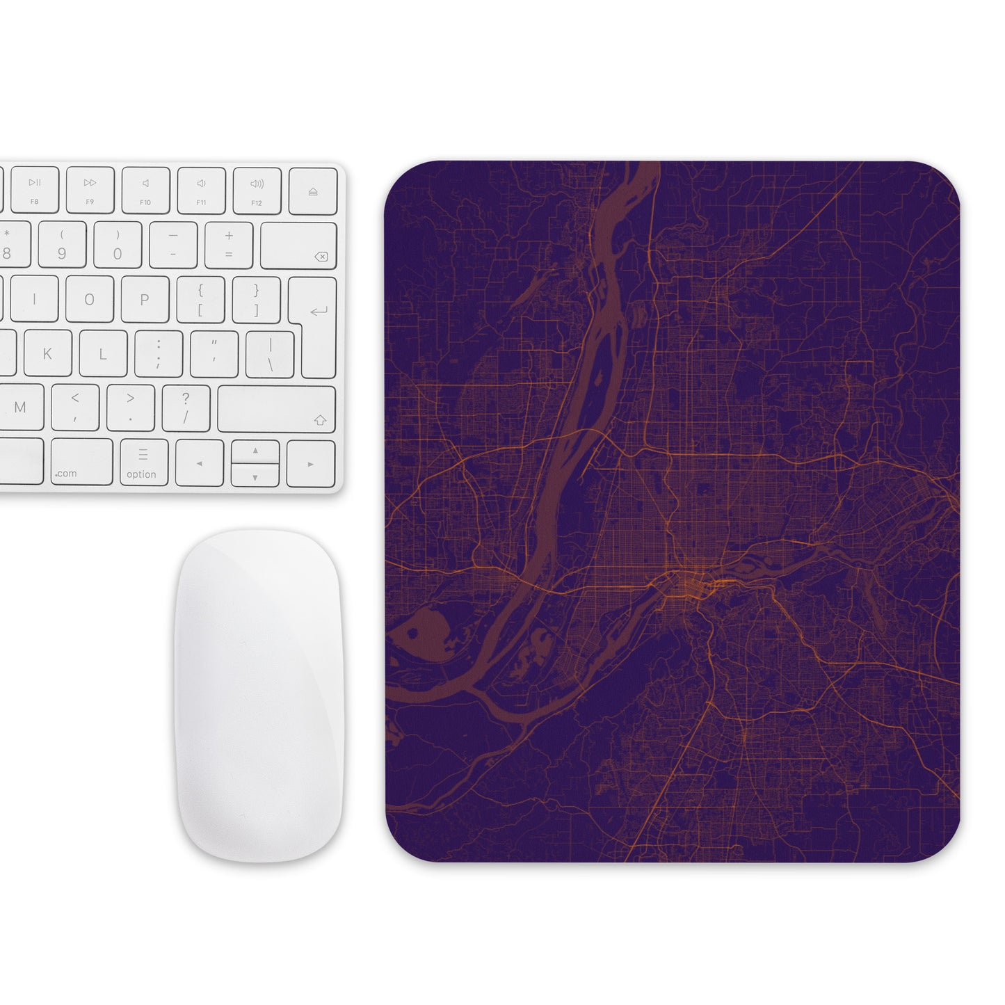 Portland Purple and Orange Map Mouse Pad