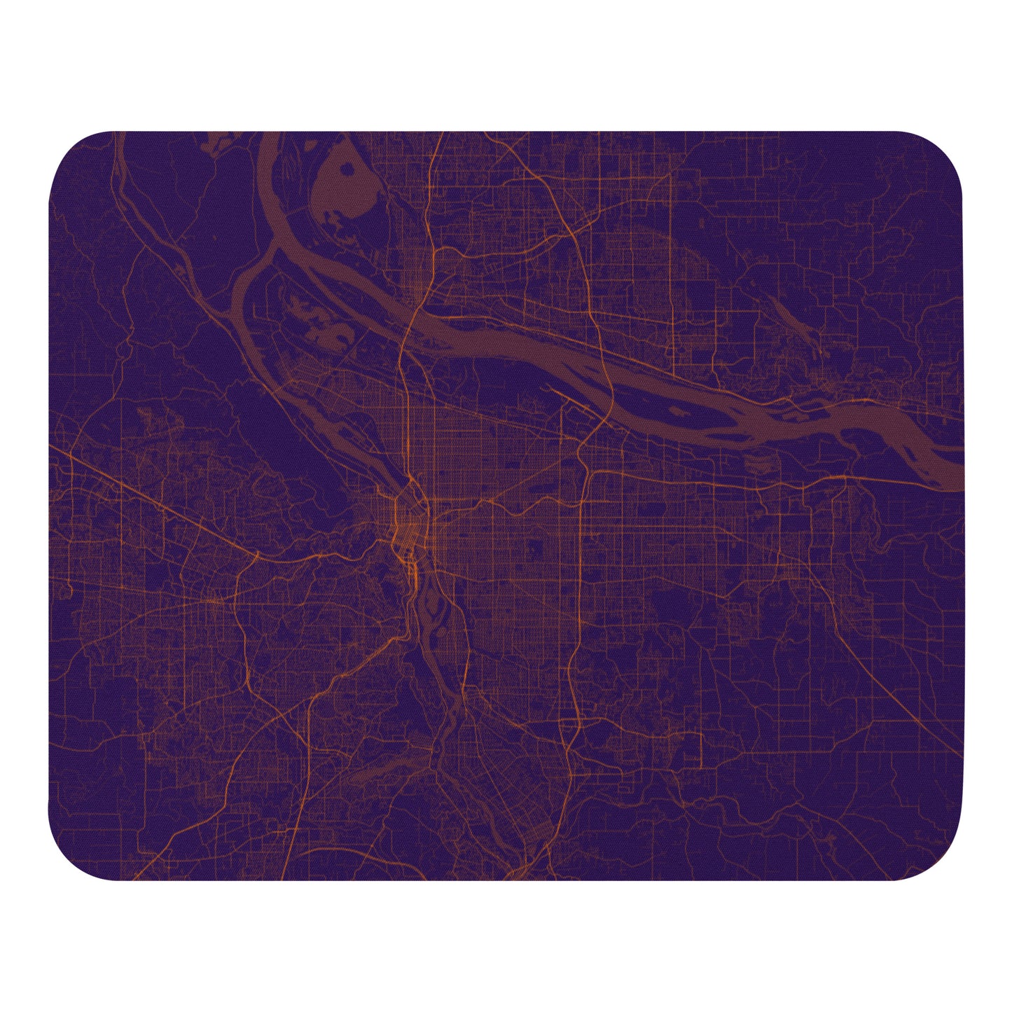 Portland Purple and Orange Map Mouse Pad