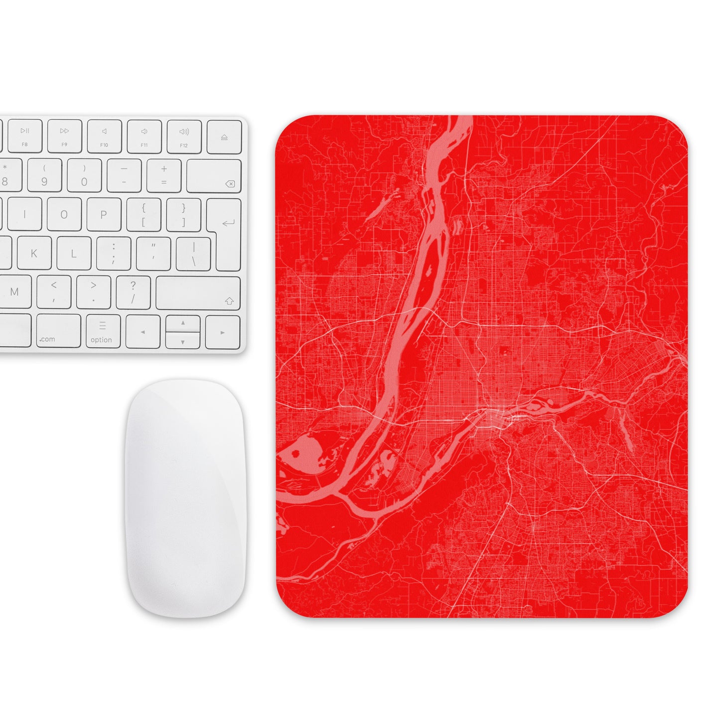 Portland Red and White Map Mouse Pad