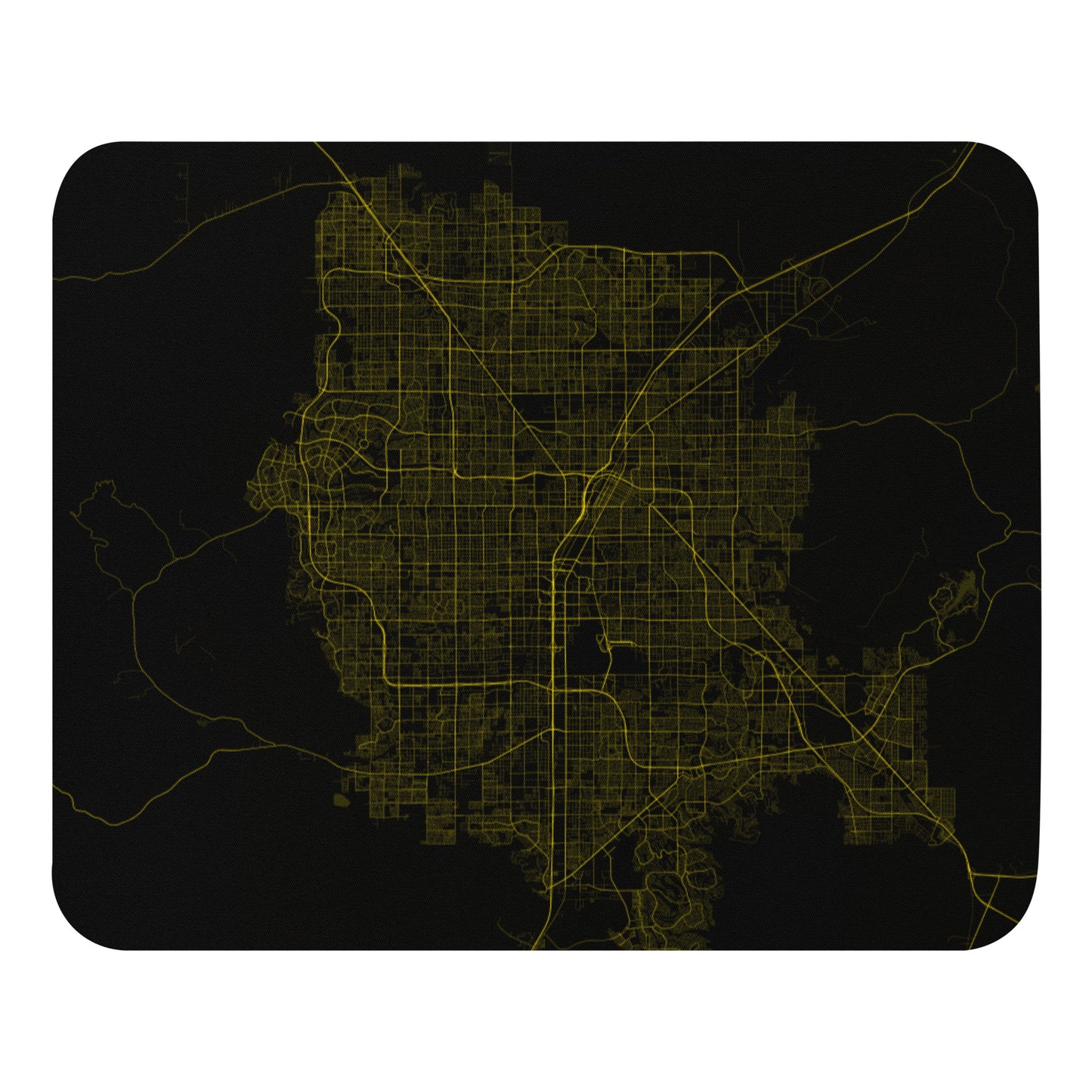 Las Vegas Black and Yellow Map Mouse Pad