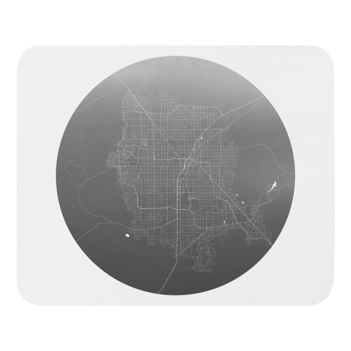 Las Vegas Silver on White Map Mouse Pad