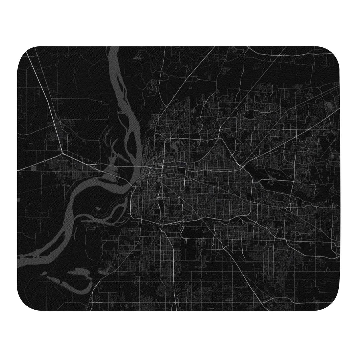 Memphis Black Map Mouse Pad