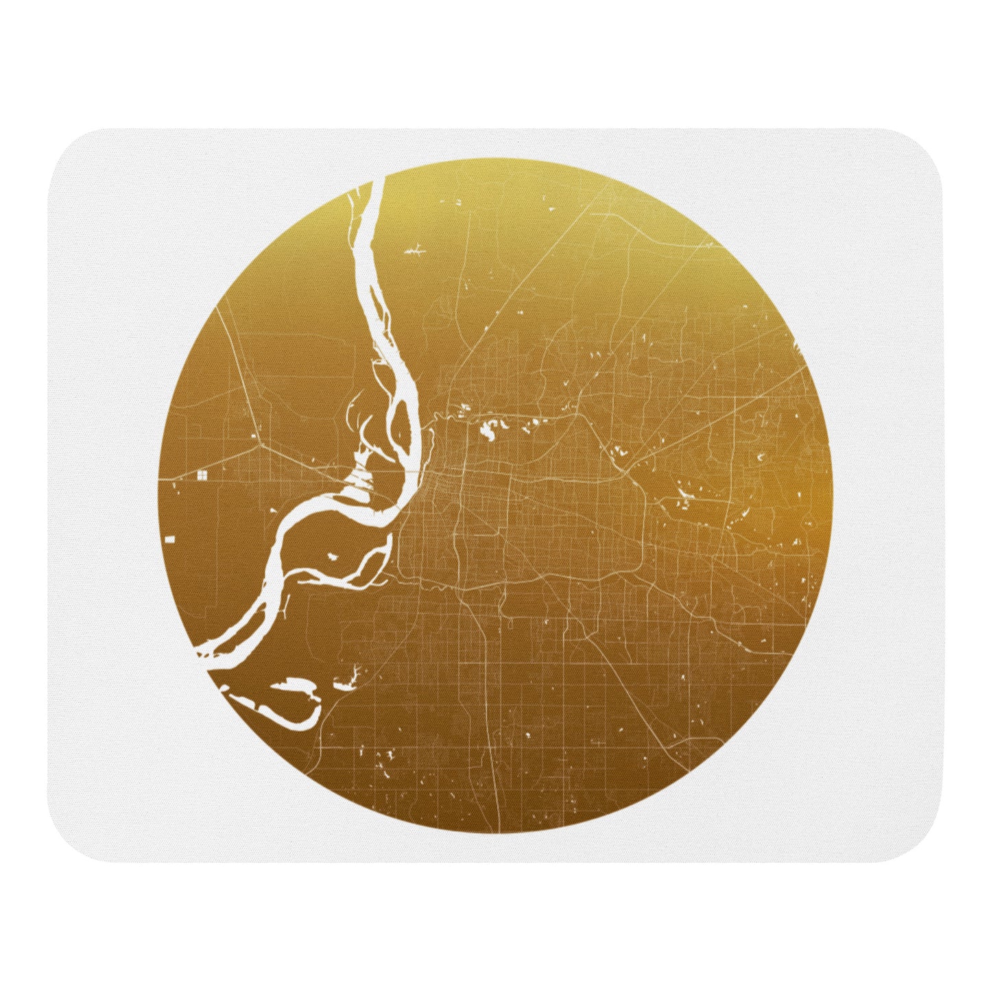 Memphis Gold on White Map Mouse Pad