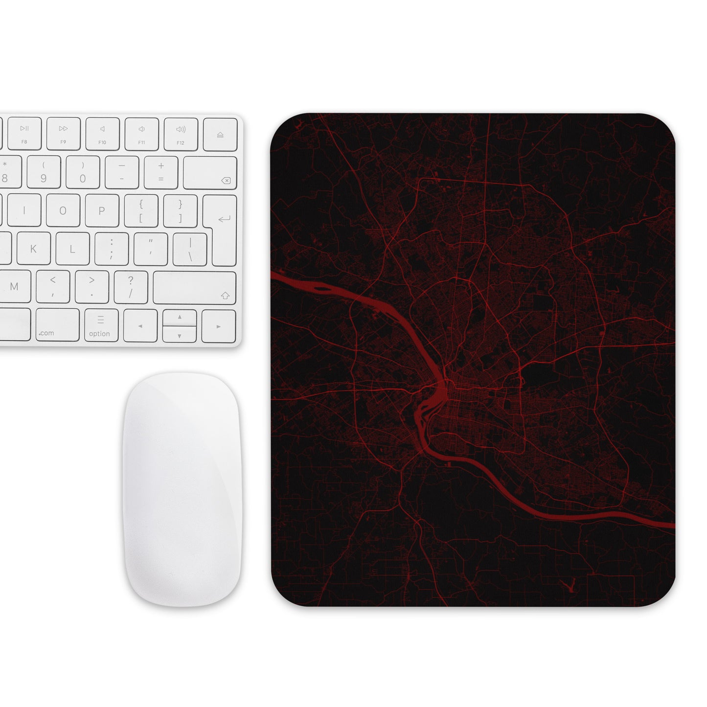 Louisville Black and Red Map Mouse Pad