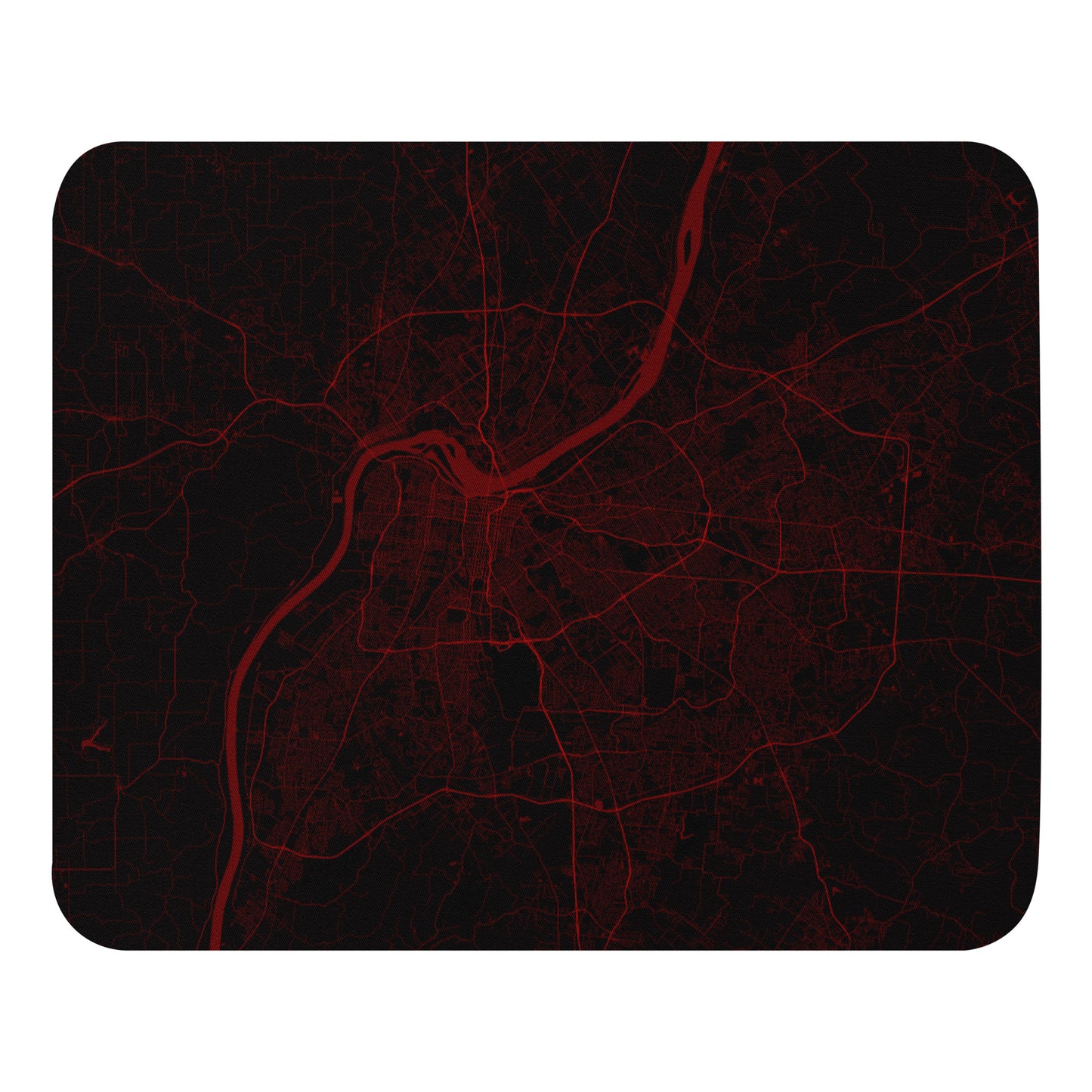 Louisville Black and Red Map Mouse Pad