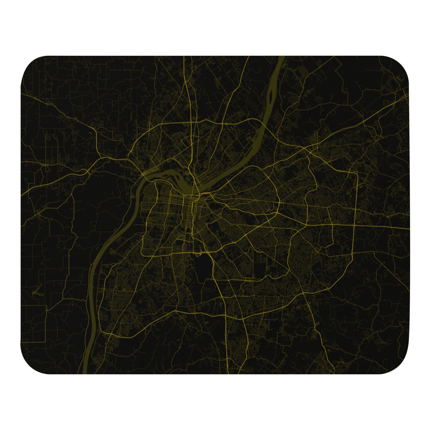 Louisville Black and Yellow Map Mouse Pad