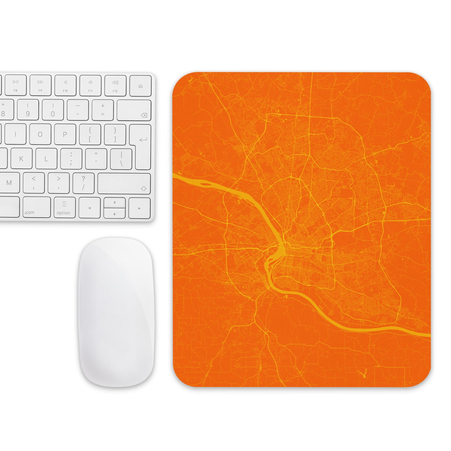 Louisville Orange and Yellow Map Mouse Pad