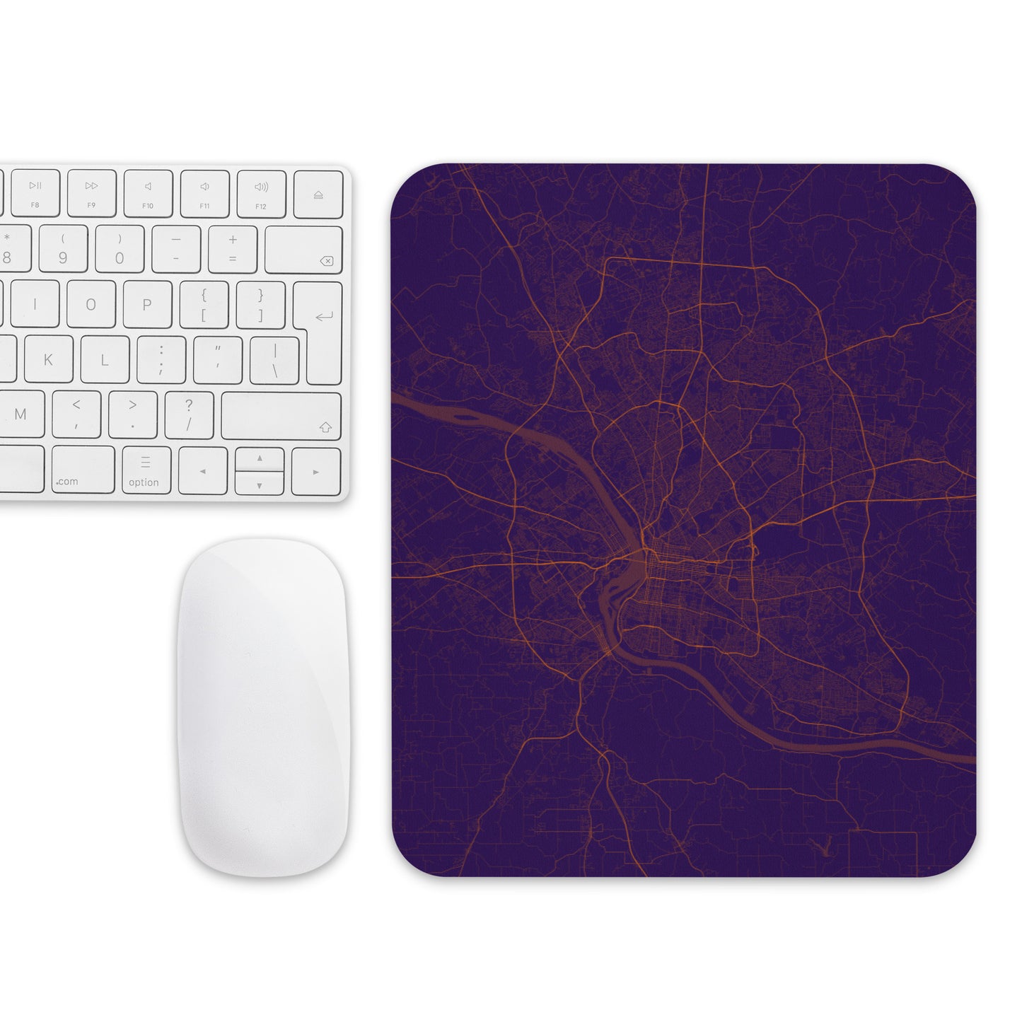 Louisville Purple and Orange Map Mouse Pad