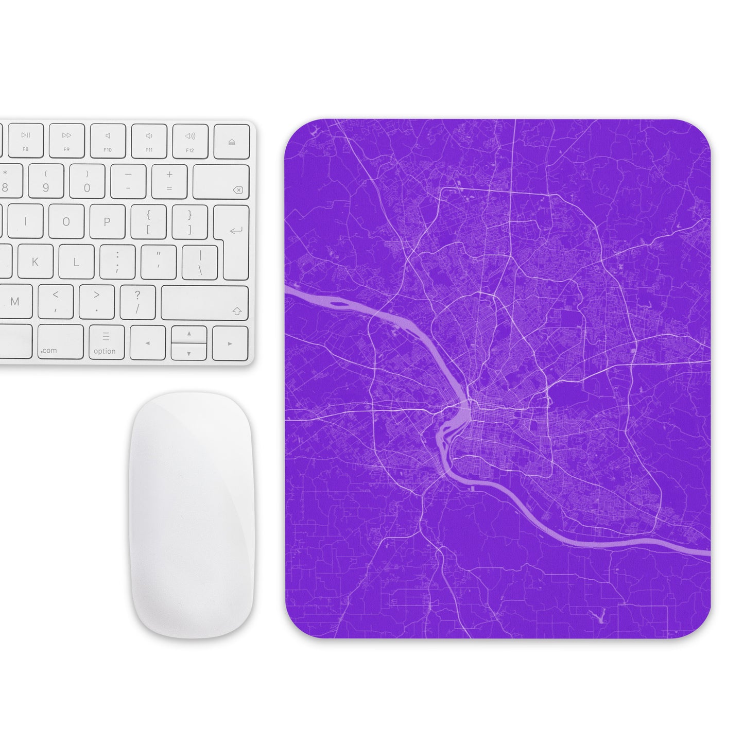 Louisville Purple and White Map Mouse Pad