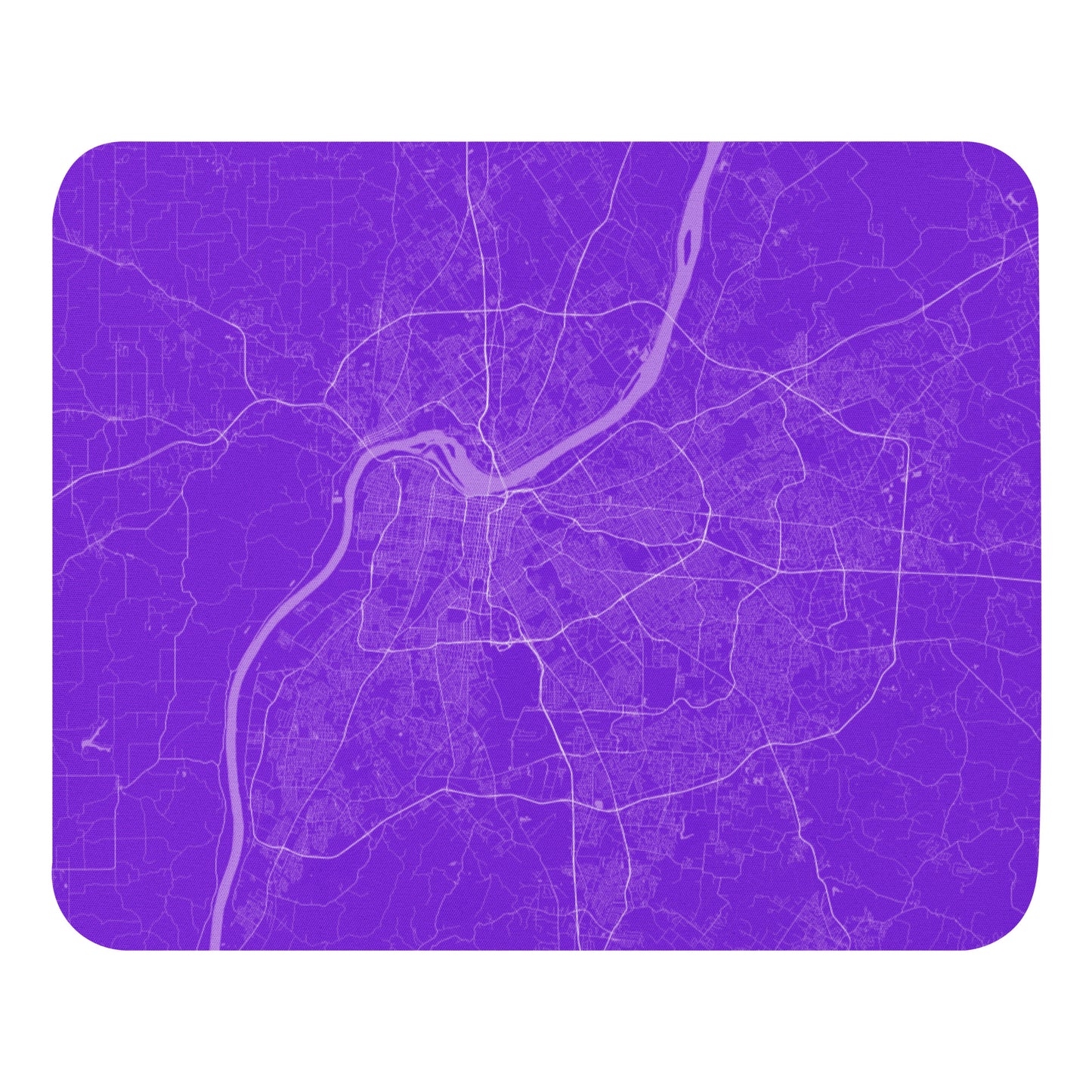 Louisville Purple and White Map Mouse Pad