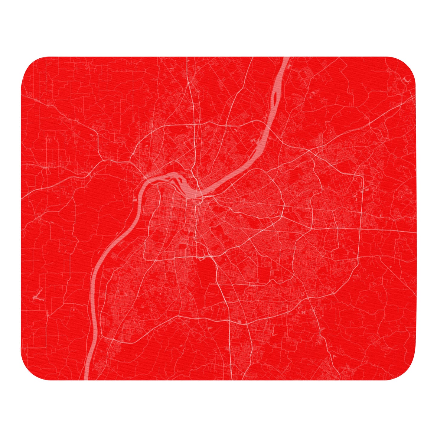 Louisville Red and White Map Mouse Pad