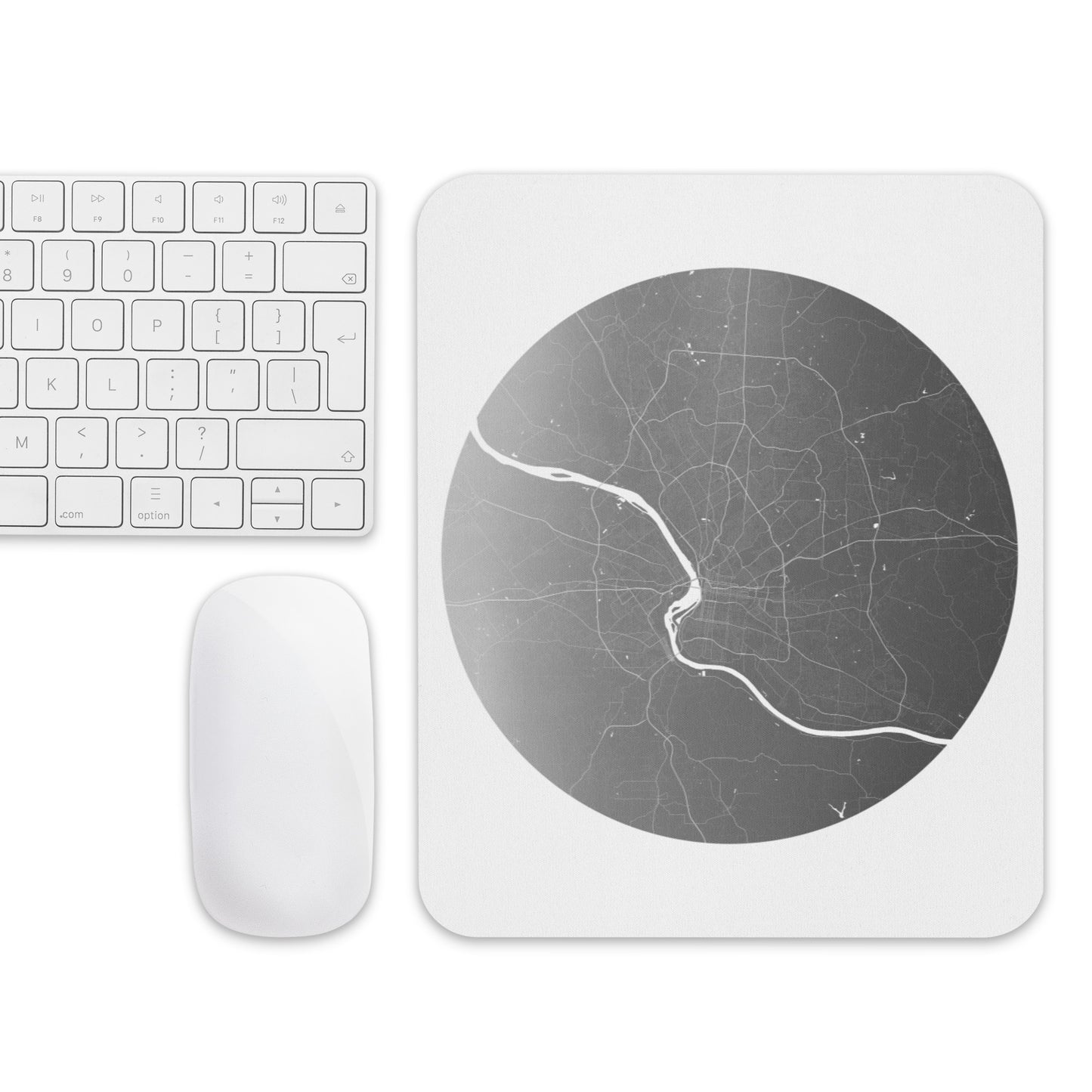 Louisville Silver on White Map Mouse Pad