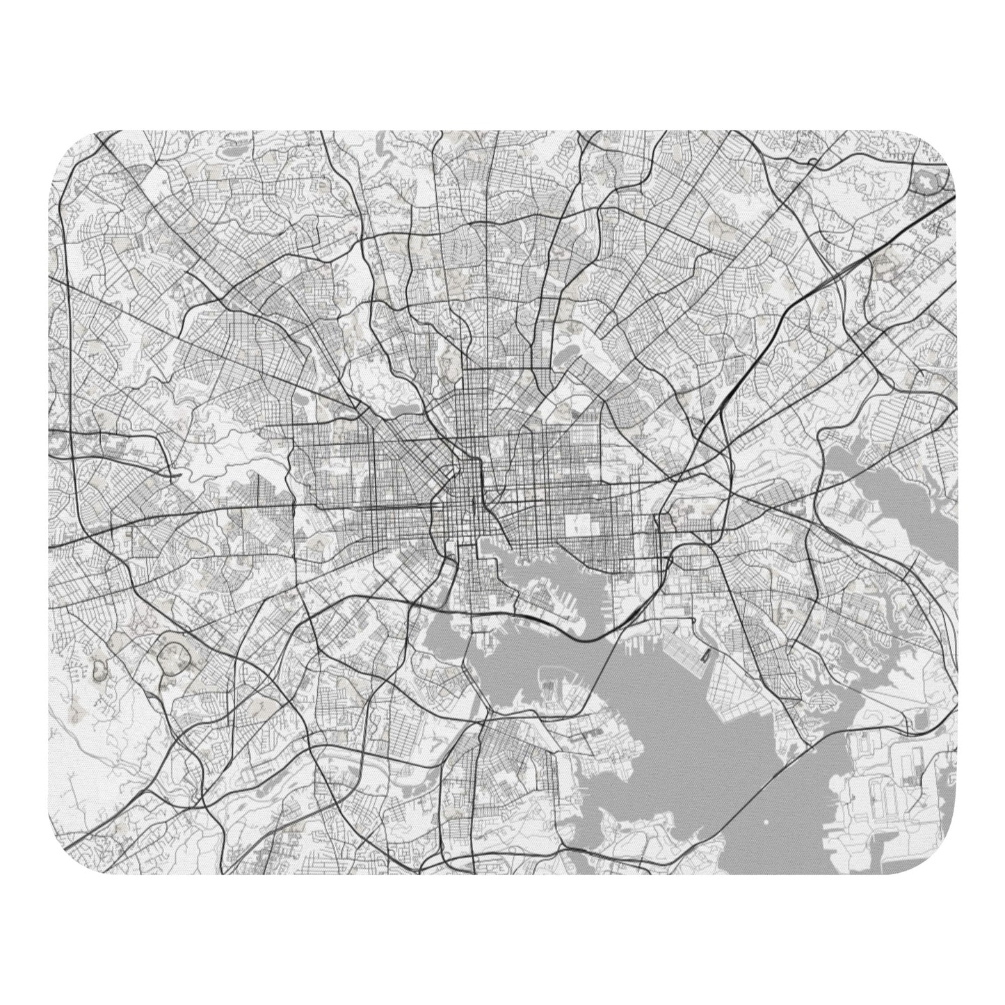 Baltimore White Map Mouse Pad