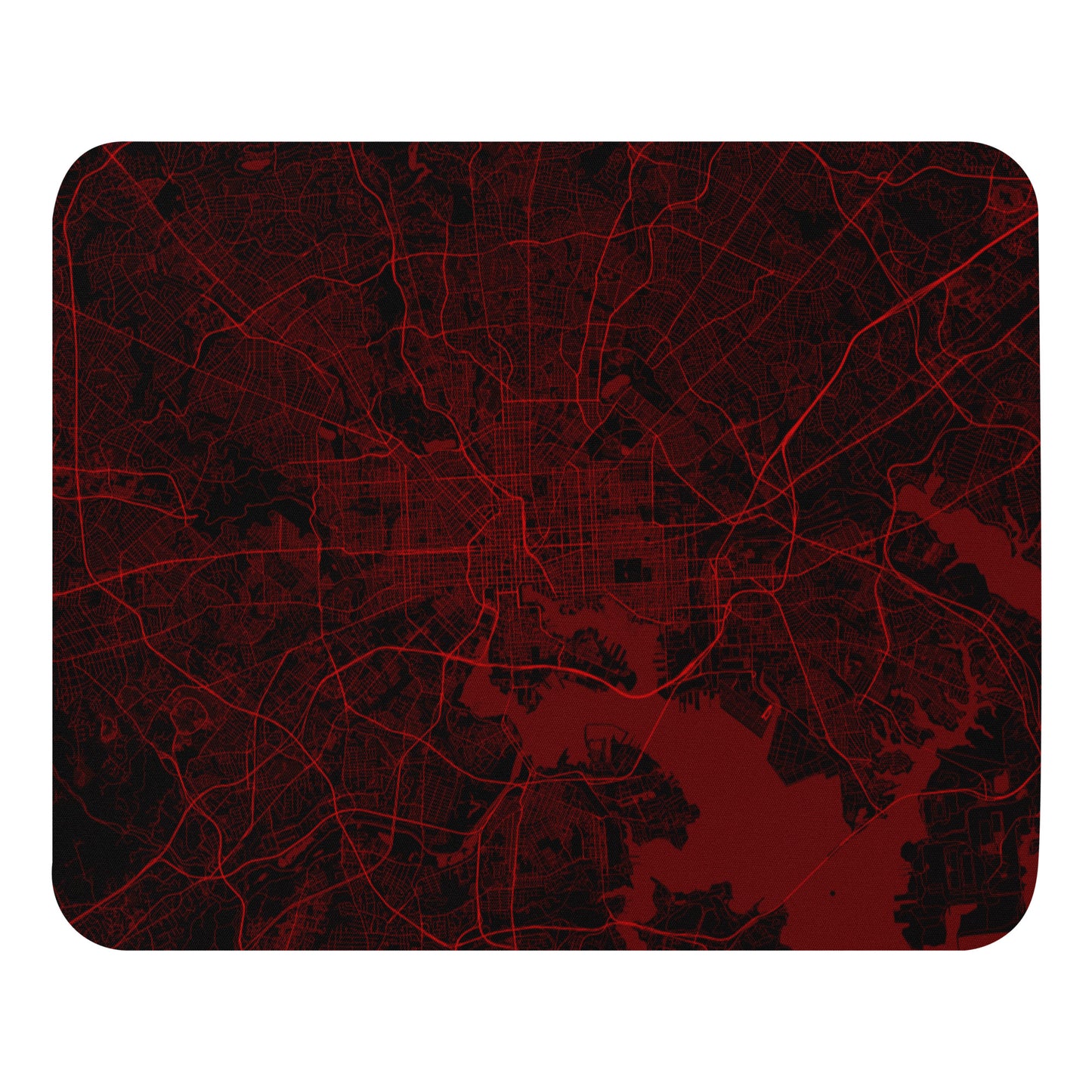 Baltimore Black and Red Map Mouse Pad