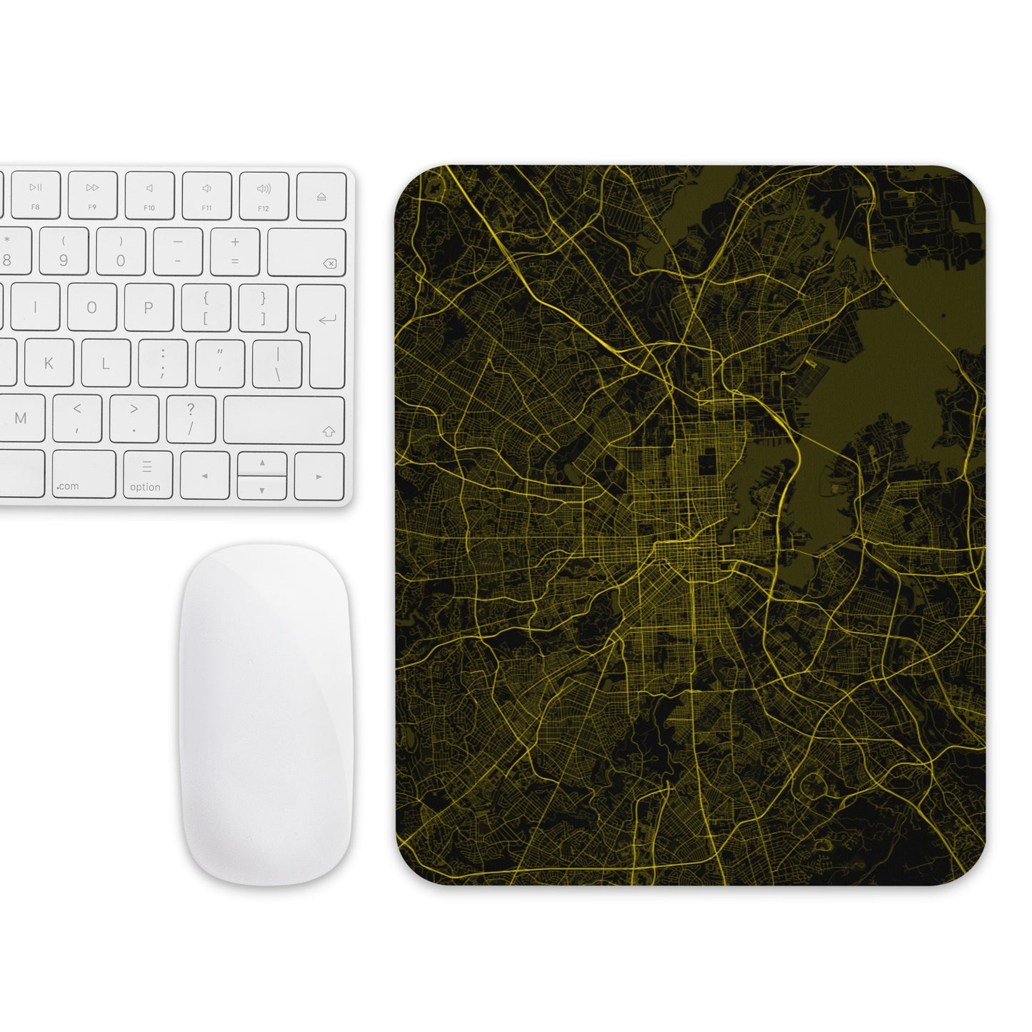 Baltimore Black and Yellow Map Mouse Pad