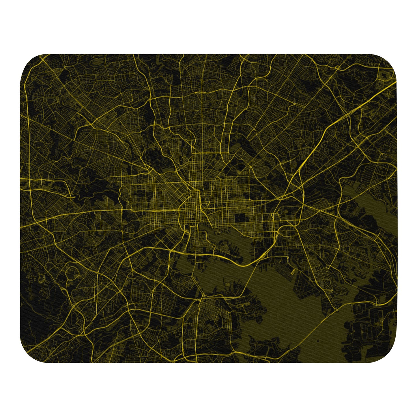 Baltimore Black and Yellow Map Mouse Pad