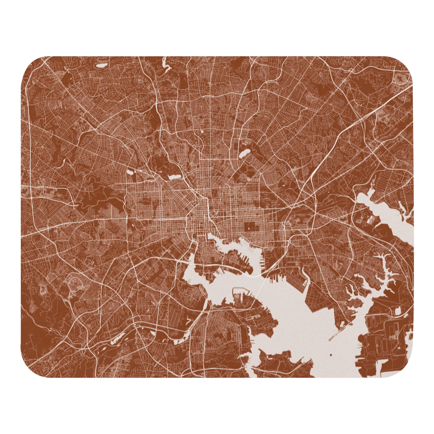 Baltimore Brown and White Map Mouse Pad