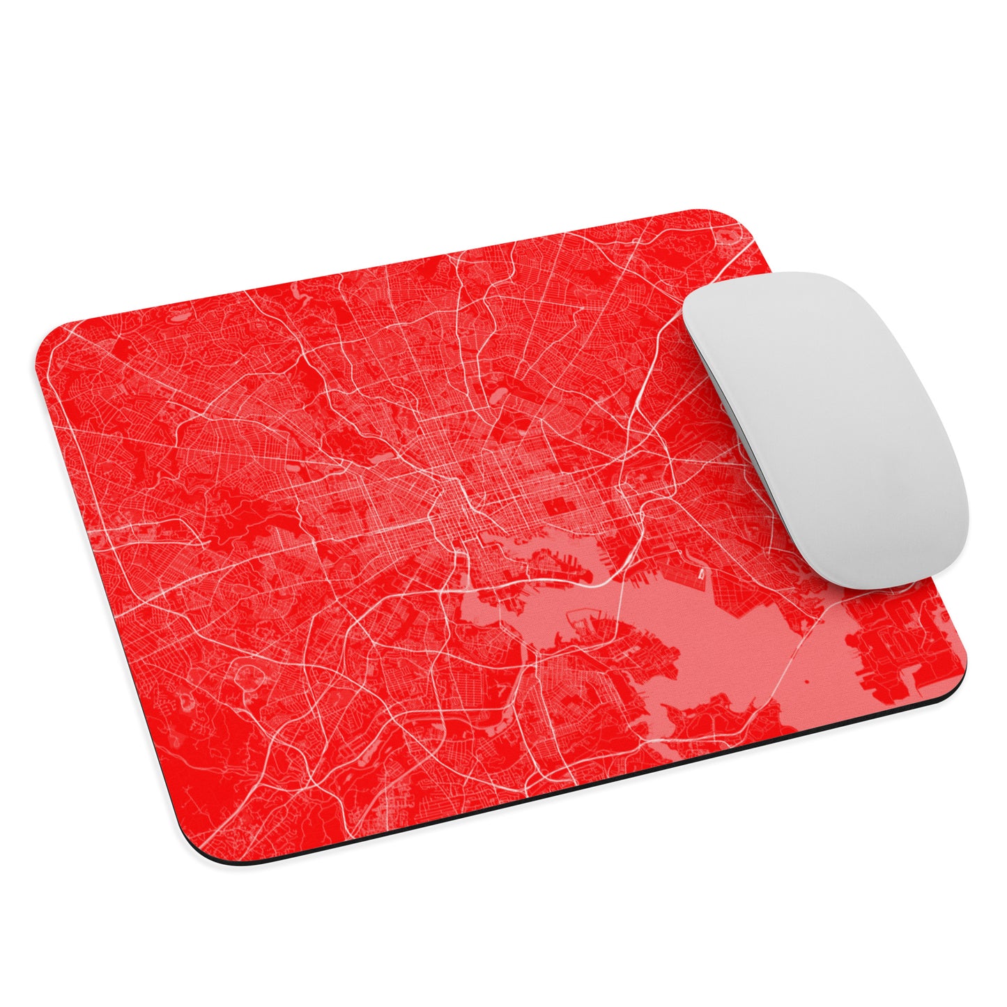 Baltimore Red and White Map Mouse Pad