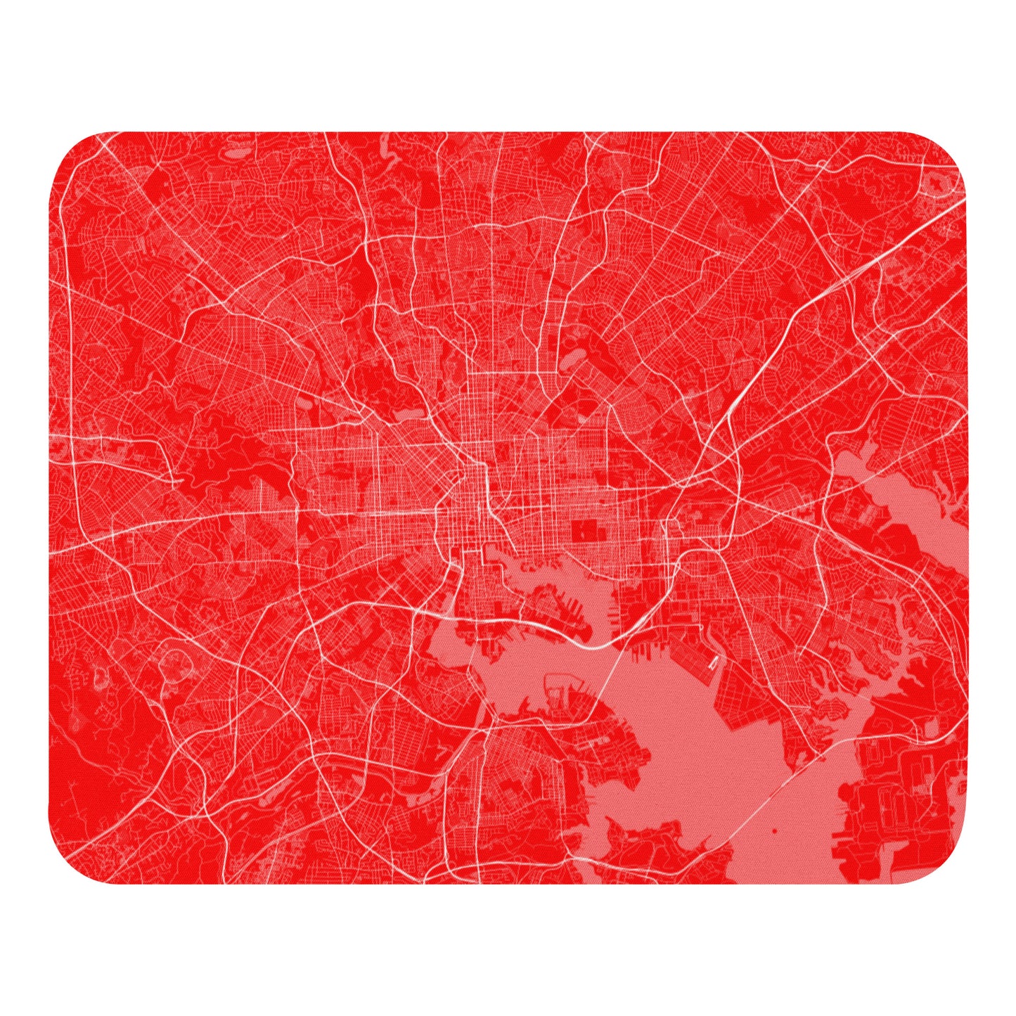 Baltimore Red and White Map Mouse Pad