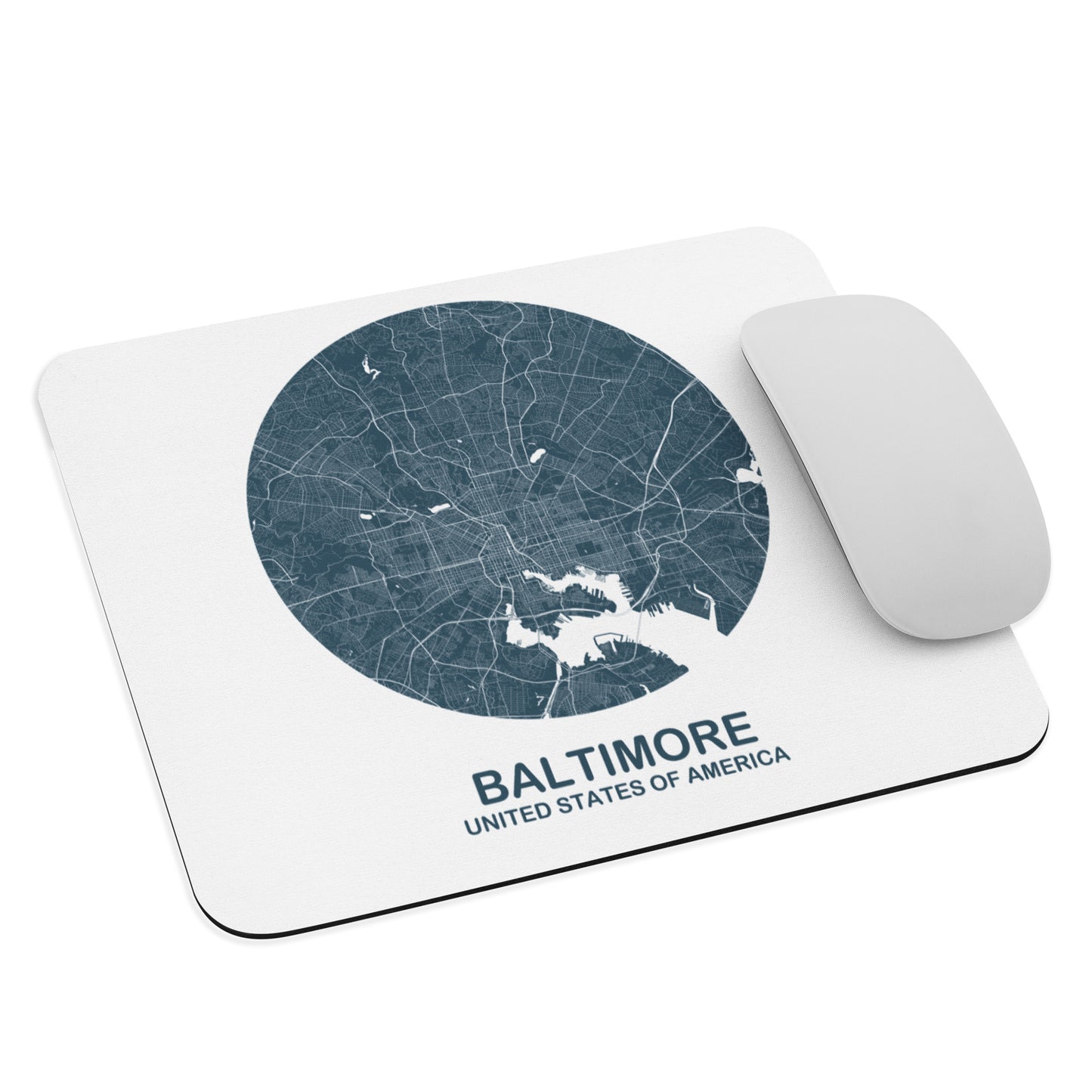 Baltimore Circular Blue Map Mouse Pad