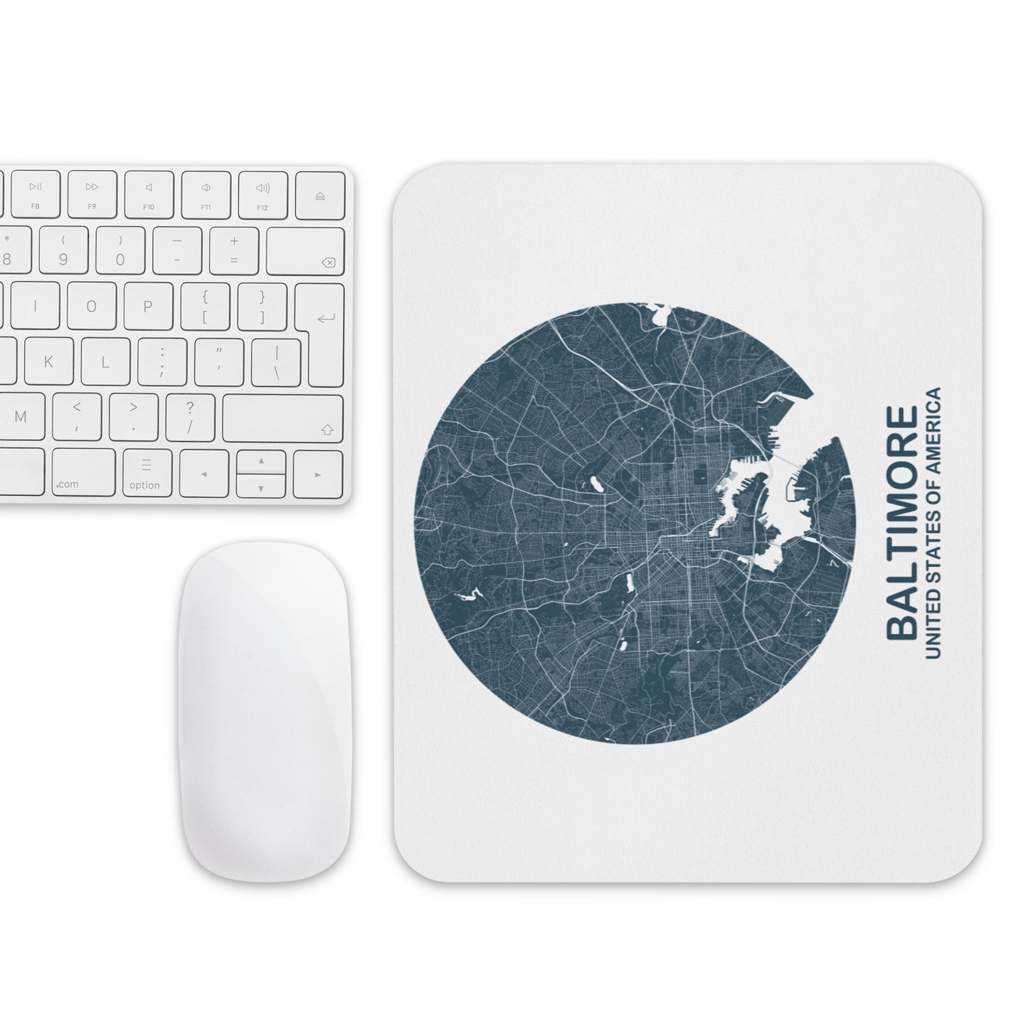 Baltimore Circular Blue Map Mouse Pad