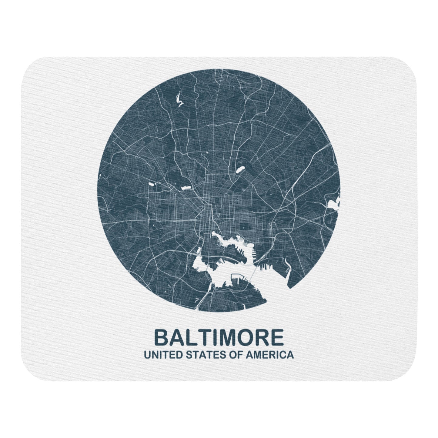 Baltimore Circular Blue Map Mouse Pad