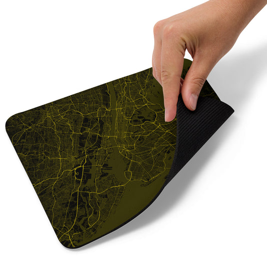 New York Black and Yellow Map Mouse Pad