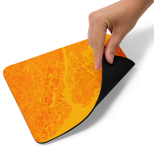 New York Orange and Yellow Map Mouse Pad