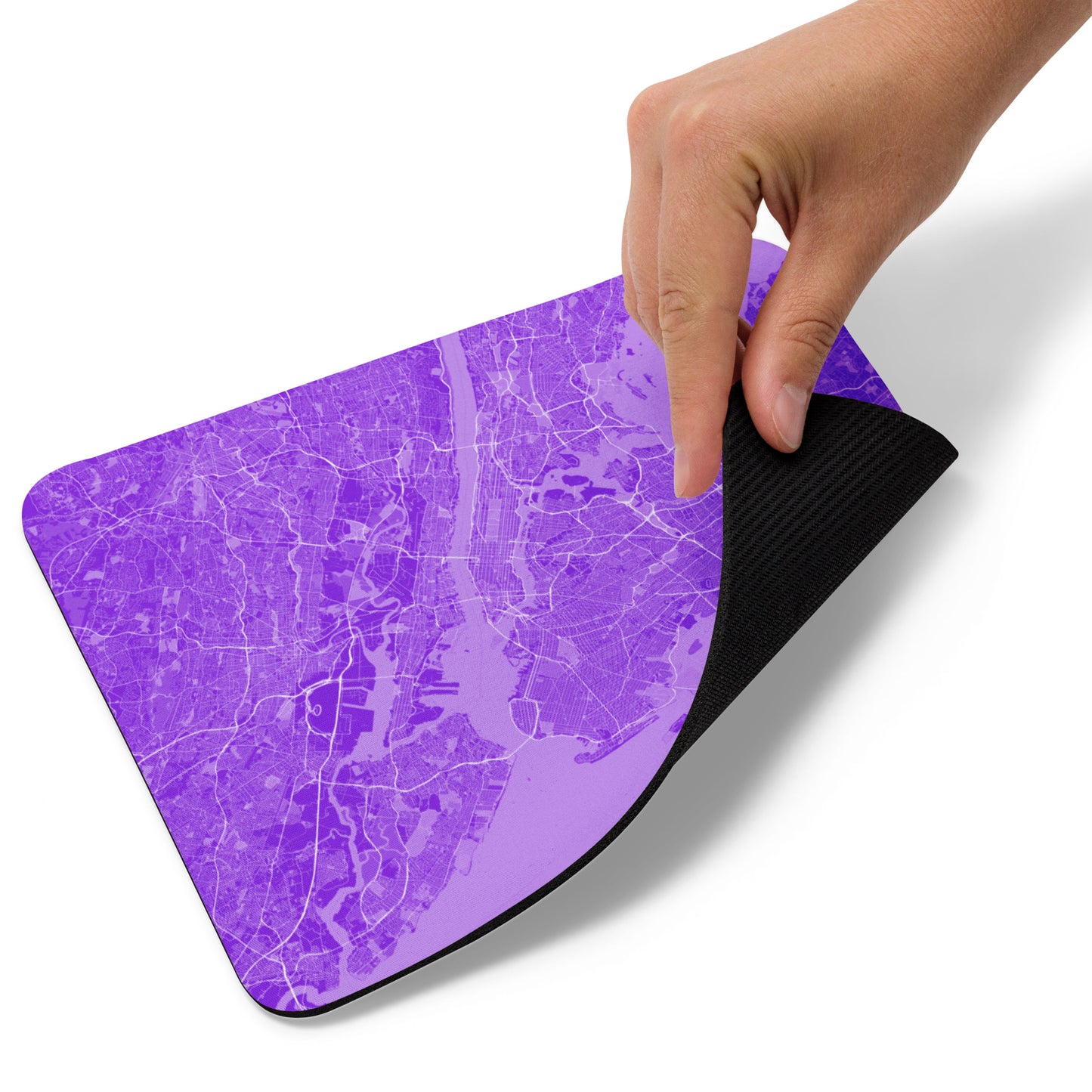 New York Purple and White Map Mouse Pad