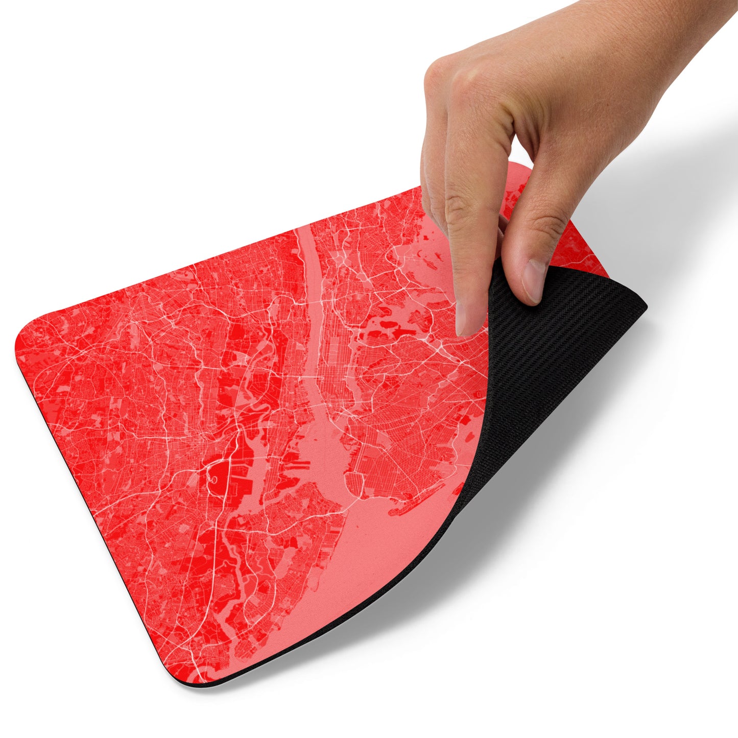 New York Red and White Map Mouse Pad