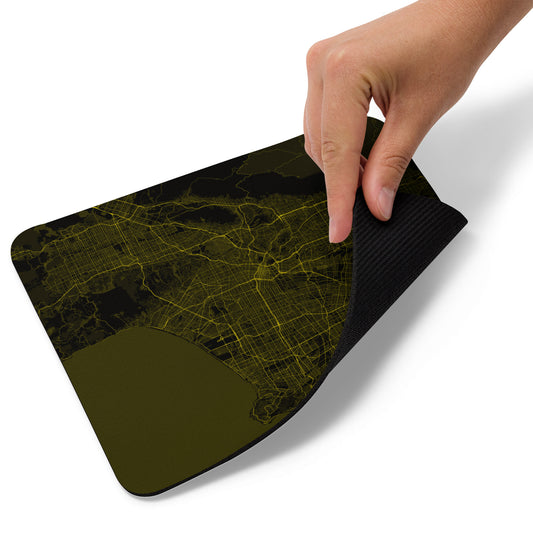 Los Angeles Black and Yellow Map Mouse Pad