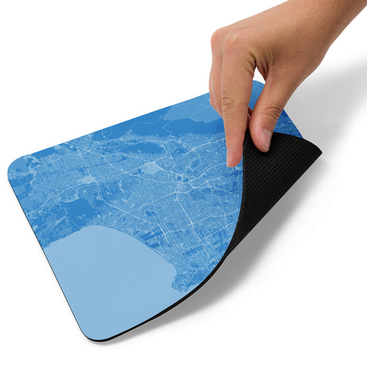 Los Angeles Blue and White Map Mouse Pad